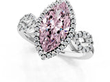 Platinum Fancy Pink Marquise Cut Cut Halo Diamond Infinity Band with Four-Prong Setting_13