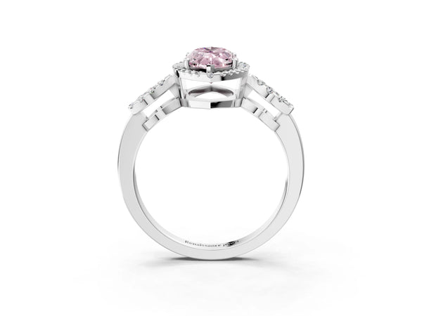 Platinum Marquise Pave Infinity Halo Engagement Ring Setting for Fancy Pink Center