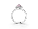Platinum Fancy Pink Marquise Cut Diamond Double Halo Ring with Split Shank and Four-Prong Setting_9