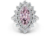 Platinum Fancy Pink Marquise Cut Diamond Floral Double Halo Engagement Ring with Prong Setting_150