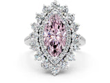 Platinum Fancy Pink Marquise Cut Diamond Floral Double Halo Engagement Ring with Prong Setting_36