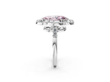 Platinum Fancy Pink Marquise Cut Diamond Floral Halo Split Shank Prong Setting Ring_8