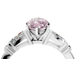 Platinum Fancy Pink Marquise  Cut Diamond Ring with Baguette Side Stones, Channel Set Band, and Four-Prong Setting_16