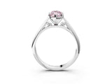 Platinum Fancy Pink Marquise Cut Diamond Solitaire Engagement Ring with Cathedral Setting and Four-Prong Mount_21