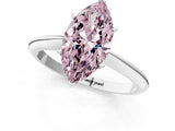 Platinum Fancy Pink Marquise Cut Diamond Solitaire Engagement Ring with Classic Band and Four-Prong Setting_13