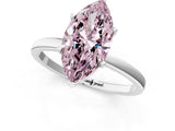 Platinum Fancy Pink Marquise Cut Diamond Solitaire Ring with Classic Band and Four-Prong Setting_13