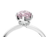 Platinum Fancy Pink Marquise Cut Diamond Solitaire Ring with Classic Band and Four-Prong Setting_16