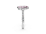 Platinum Fancy Pink Marquise Cut Diamond Solitaire Ring with Round  Pavé Band and Four-Prong Setting_38