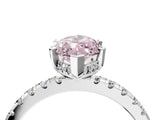 Platinum Fancy Pink Marquise Cut Diamond Solitaire Ring with Round  Pavé Band and Four-Prong Setting_40