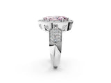 Platinum Fancy Pink Marquise Cut Halo Diamond Engagement Ring with Pave Split Shank and Four-Prong Setting_8