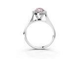 Platinum Fancy Pink Marquise  Cut Halo Solitaire Engagement Ring with Square Band and Four-Prong Setting_15