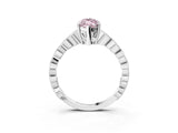 Platinum Fancy Pink Marquise Cut Solitaire Diamond Ring with Infinity Twist Band and Four-Prong Setting_63