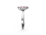Platinum Fancy Pink Marquise  Cut Solitaire Engagement Ring with Tapered Band and Four-Prong Setting 2