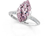 Platinum Fancy Pink Marquise Cut Solitaire Split Shank Pave Diamond Engagement Ring with Four-Prong Setting_7