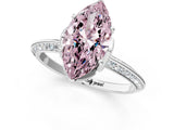 Platinum Fancy Pink Marquise Cut Solitaire Split Shank Pave Diamond Engagement Ring with Four-Prong Setting_85