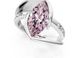 Platinum Fancy Pink Marquise Cut Solitaire Tension-Set Diamond Split Shank Ring_7