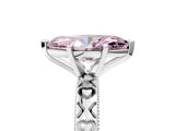 Platinum Fancy Pink Marquise  Solitaire Diamond Engagement Ring with XO Engraved Band and Four-Prong Setting 1