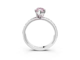 Platinum Fancy Pink Marquise  Solitaire Diamond Engagement Ring with XO Engraved Band and Four-Prong Setting 5
