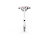 Platinum Fancy Pink Marquise  Solitaire Diamond Ring with Four-Prong Setting and Tapered Band 3