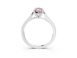 Platinum Fancy Pink Marquise  Solitaire Diamond Ring with Four-Prong Setting and Tapered Band 4