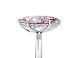 Platinum Fancy Pink Marquise  Solitaire Diamond Ring with a Classic Band and Four-Prong Setting