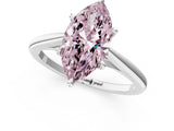 Platinum Fancy Pink Marquise  Solitaire Engagement Ring with Four-Prong Setting and Classic Band 1