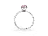 Platinum Fancy Pink Marquise  Solitaire Twist Band Ring with Four-Prong Setting_3