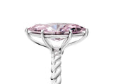 Platinum Fancy Pink Marquise  Solitaire Twist Band Ring with Four-Prong Setting_5
