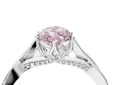 Platinum Fancy Pink Marquise  Solitaire Twist Band Six-Prong Setting 5