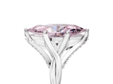 Platinum Fancy Pink Marquise  Solitaire Twist Band Six-Prong Setting