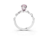 Platinum Fancy Pink Marquise  Solitaire Twisted Band with Prong Setting 3