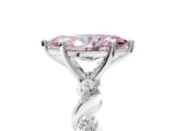 Platinum Fancy Pink Marquise  Solitaire Twisted Band with Prong Setting 5