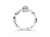 Platinum Fancy Pink Marquise  Solitaire Twisted Pave Diamond Ring with Four-Prong Setting_23