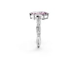 Platinum Fancy Pink Marquise  Solitaire Twisted Pave Diamond Ring with Four-Prong Setting_4