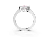 Platinum Fancy Pink Oval Cut Cut Halo Pavé Diamond Ring_9