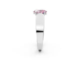 Platinum Fancy Pink Oval Cut Diamond Channel Set Solitaire Ring with Four-Prong Setting_81