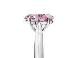 Platinum Fancy Pink Oval Cut Diamond Solitaire Engagement Ring with Cathedral Setting and Four-Prong Mount_23