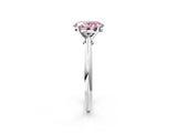 Platinum Fancy Pink Oval Cut Diamond Solitaire Engagement Ring with Classic Band and Four-Prong Setting_14