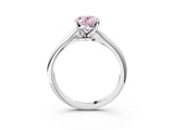 Platinum Fancy Pink Oval Cut Diamond Solitaire Engagement Ring with Classic Band and Four-Prong Setting_15