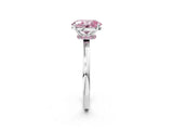 Platinum Fancy Pink Oval Cut Diamond Solitaire Ring with Classic Band and Four-Prong Setting_14