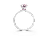 Platinum Fancy Pink Oval Cut Diamond Solitaire Ring with Classic Band and Four-Prong Setting_39