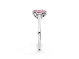 Platinum Fancy Pink Oval Cut Diamond Solitaire Ring with Flower Prong Setting and Classic Band_14