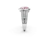 Platinum Fancy Pink Oval Cut Halo Diamond Split Shank Ring with Prong Setting_38