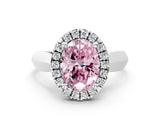Platinum Fancy Pink Oval  Cut Halo Solitaire Engagement Ring with Square Band and Four-Prong Setting_24