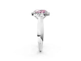 Platinum Fancy Pink Oval  Cut Halo Solitaire Engagement Ring with Square Band and Four-Prong Setting_26