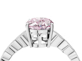 Platinum Fancy Pink Oval Cut Solitaire Diamond Ring with Infinity Twist Band and Four-Prong Setting_16