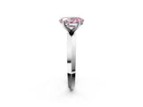 Platinum Fancy Pink Oval  Cut Solitaire Engagement Ring with Flat Band and Four-Prong Setting 2