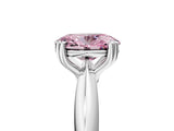 Platinum Fancy Pink Oval  Cut Solitaire Engagement Ring with Tapered Band and Four-Prong Setting