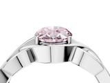 Platinum Fancy Pink Oval Cut Solitaire Intertwined Band Prong Setting Ring_10