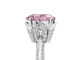 Platinum Fancy Pink Oval Cut Solitaire Split Shank Pave Diamond Engagement Ring with Four-Prong Setting_11